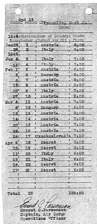 Franklin's Flight Log