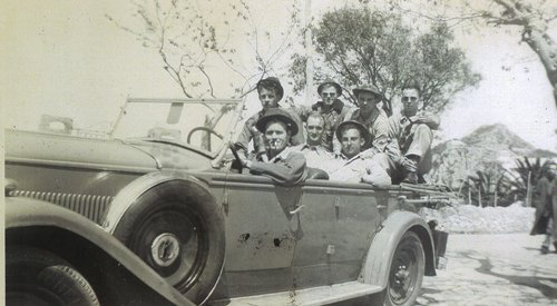 Enlisted men in car