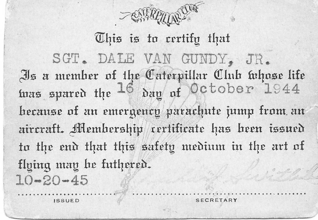 Caterpillar Club Membership